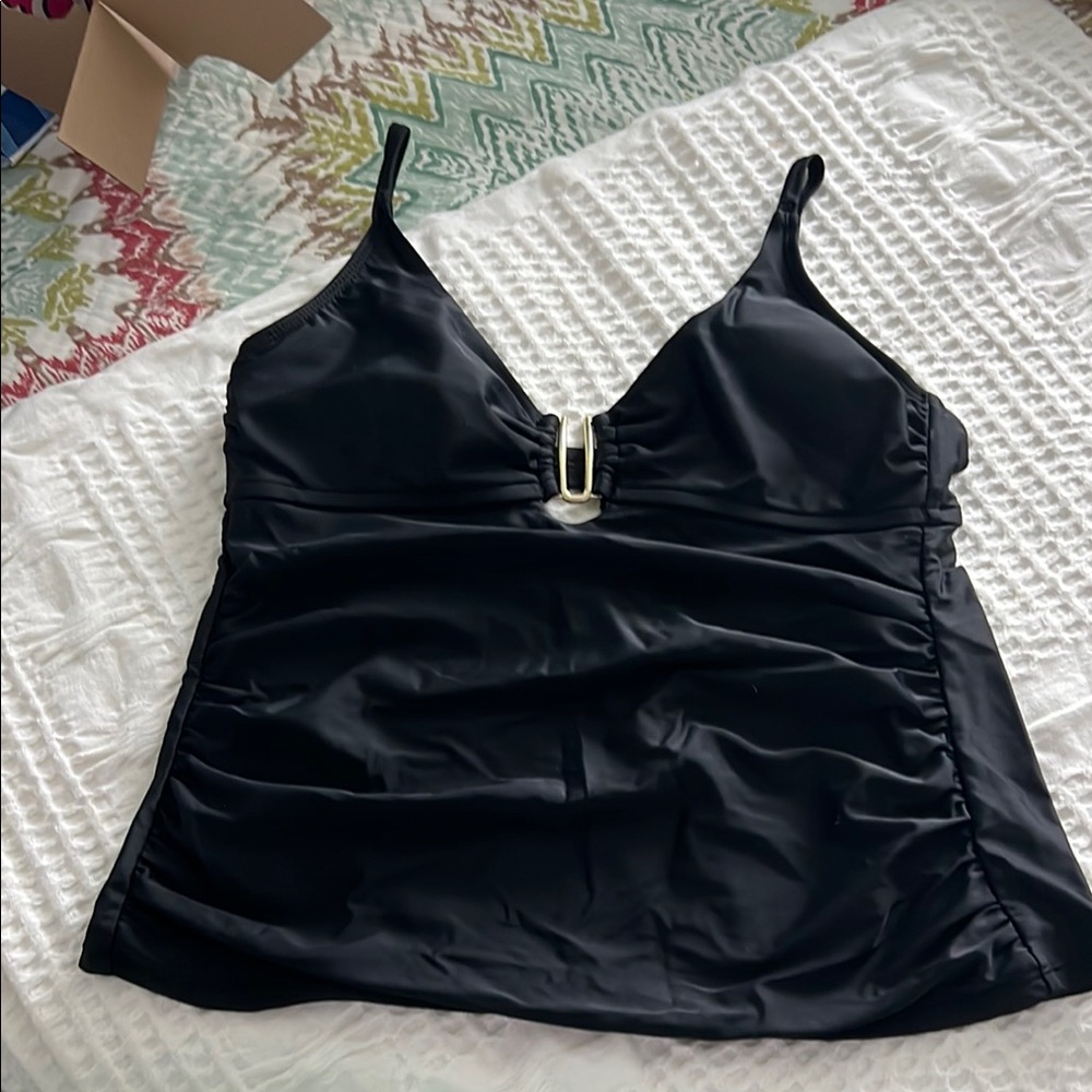 Time and Tru Black bathing suit top with Stylish Clasp